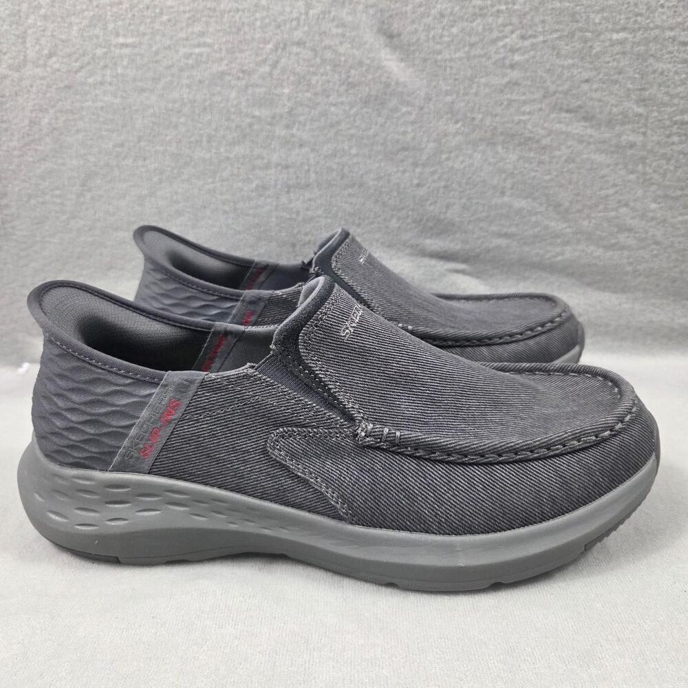 Skechers Men's Grey and Black Loafers